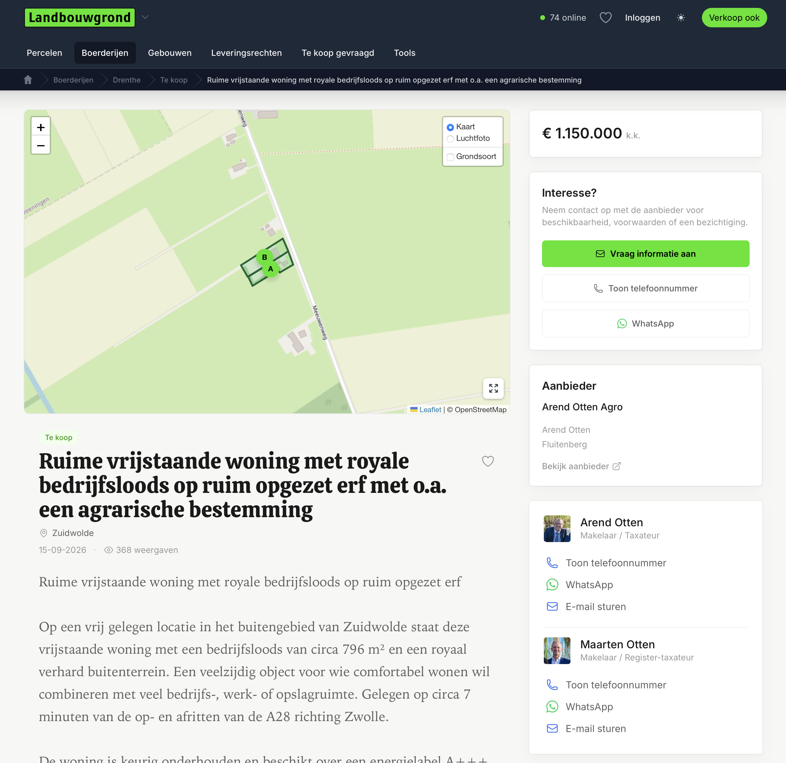 Foto van een landbouwgrond.nl advertentie